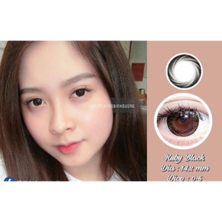 LENS ANGEL EYES - SILICONE CAO CẤP - BẢO VỆ MẮT - DÒNG RUBY ĐEN