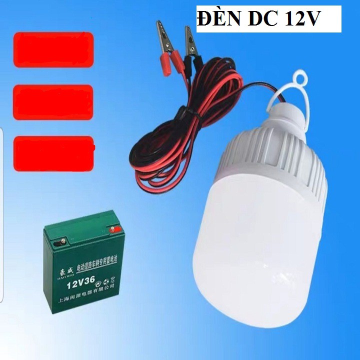 bóng đèn 15W 12V DC đến 85V DC  siêu sáng  có đầu kẹp cá sấu  tiện dụng