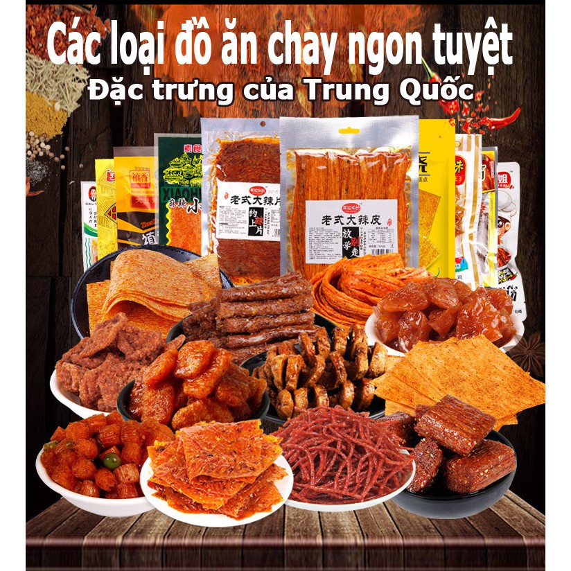 TỔNG HỢP ĂN VẶT CAY LÁT CHAY HỒ NAM (thừng cay ăn vặt trở về tuổi thơ)