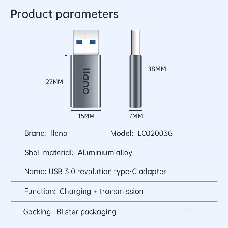 LLANO Đầu chuyển đổi USB 3.0 sang cổng Type C