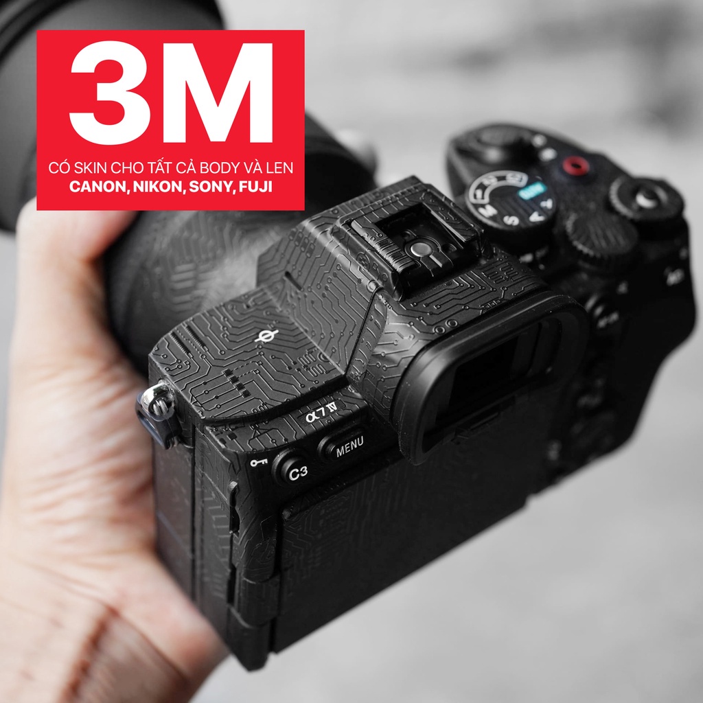 Skin 3M Cho Máy Ảnh SONY A7III, A7IV, A7II, A7 , A9, A9II - Mẫu skin dán full máy LUXSKEEN