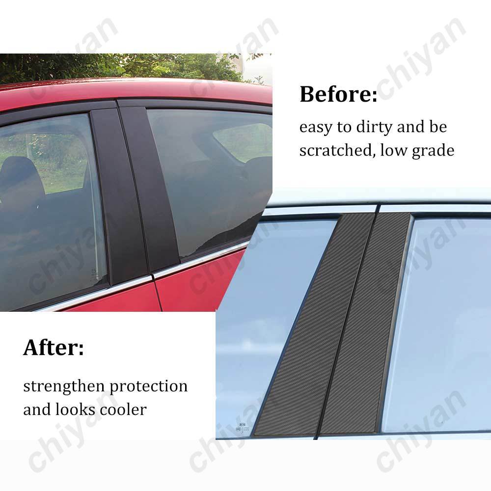 Set 8 Miếng Dán Viền Cửa Sổ Xe Hơi Nissan X-Trail Xtrail T31 2008-2012 Bằng Sợi Carbon