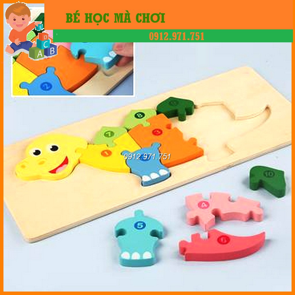 [LOẠI TO] Đồ Chơi Ghép Hình Nổi 3D Bằng Gỗ Thông Minh giúp bé học số đếm