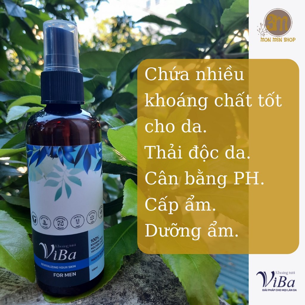 XỊT KHOÁNG TƯƠI THIÊN NHIÊN VIBA FOR MEN - dành riêng cho nam cấp ẩm, dưỡng da, cân bằng PH phục hồi tổn thương cho da. | BigBuy360 - bigbuy360.vn