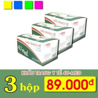 Combo 3 hộp khẩu trang y tế 3 lớp 4U Med