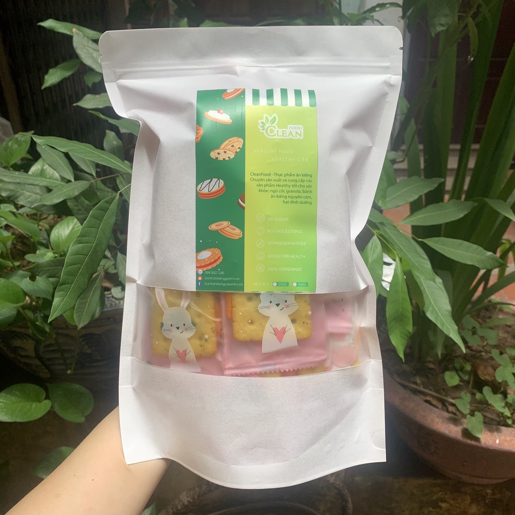 Bánh Quy Hành Kẹp Phô Mai CleanFood 500g
