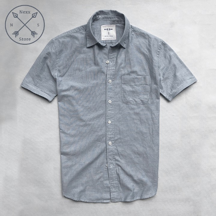 Áo sơ mi nam ngắn tay trắng vải oxford kaki công sở Nexx&Dee SM04 | BigBuy360 - bigbuy360.vn