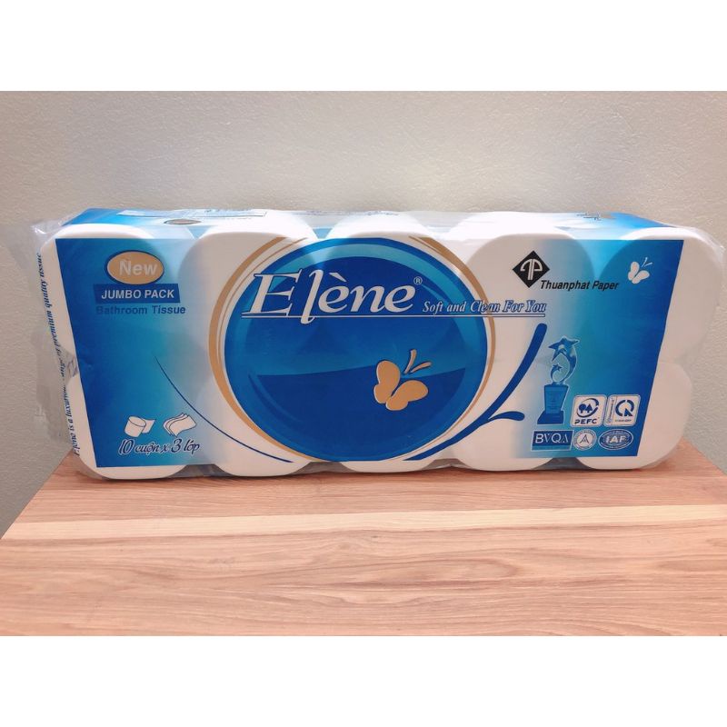 [Combo 2 bịch] Giấy vệ sinh elene bịch 10 cuộn 3 lớp giấy siêu dai bịch 1,6kg