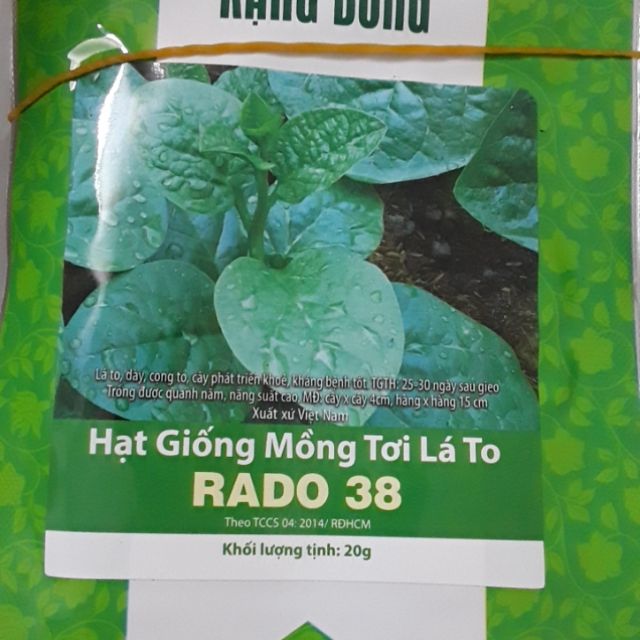 Hạt giống mồng tơi lá to Rạng Đông Rado 38 (20gr)