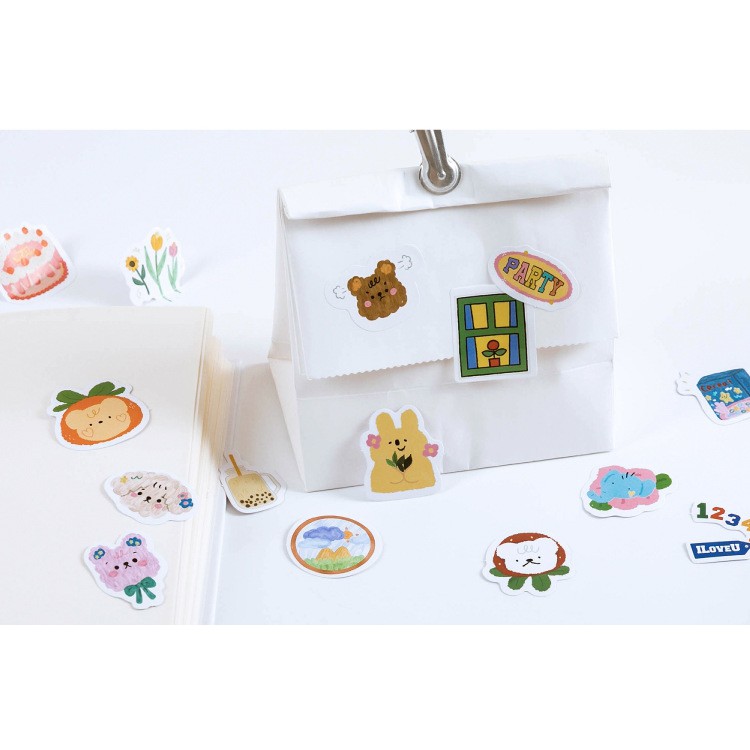 Hộp 46 miếng sticker mẫu động vật party