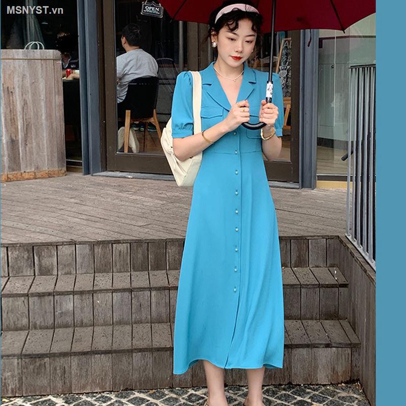 Đầm Chữ A Tay Phồng Lưng Cao Phong Cách Cổ Điển Thời Trang Mùa Hè Mới Cho Nữ
