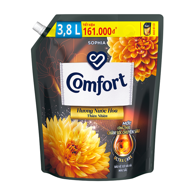 Nước xả làm mềm vải Comfort Chăm sóc Chuyên sâu túi 3.8L