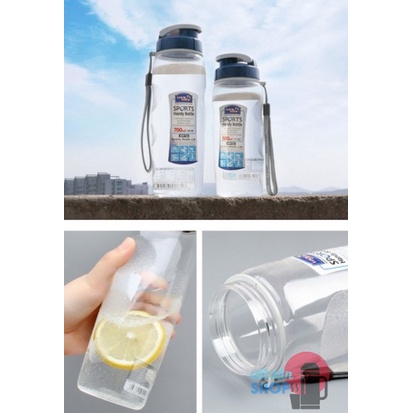 Bình nước thể thao nhựa  trong suốt Tritan Lock&amp;Lock Handy Bottle500ml ABF721 và 700ml ABF722