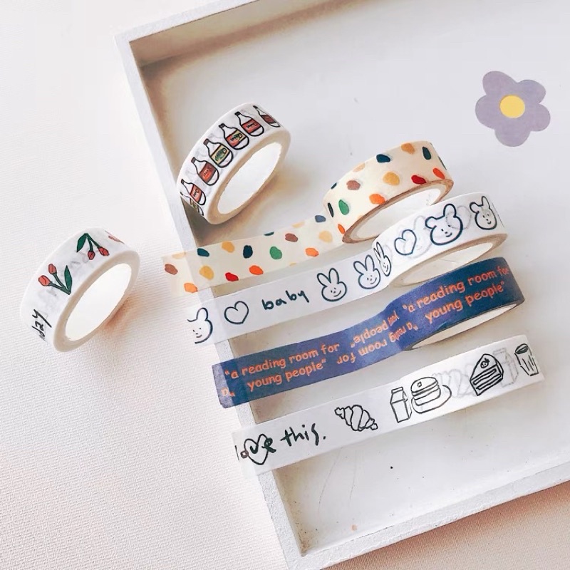 Băng dính mini hình dáng dễ thương loại đẹp dài 3m