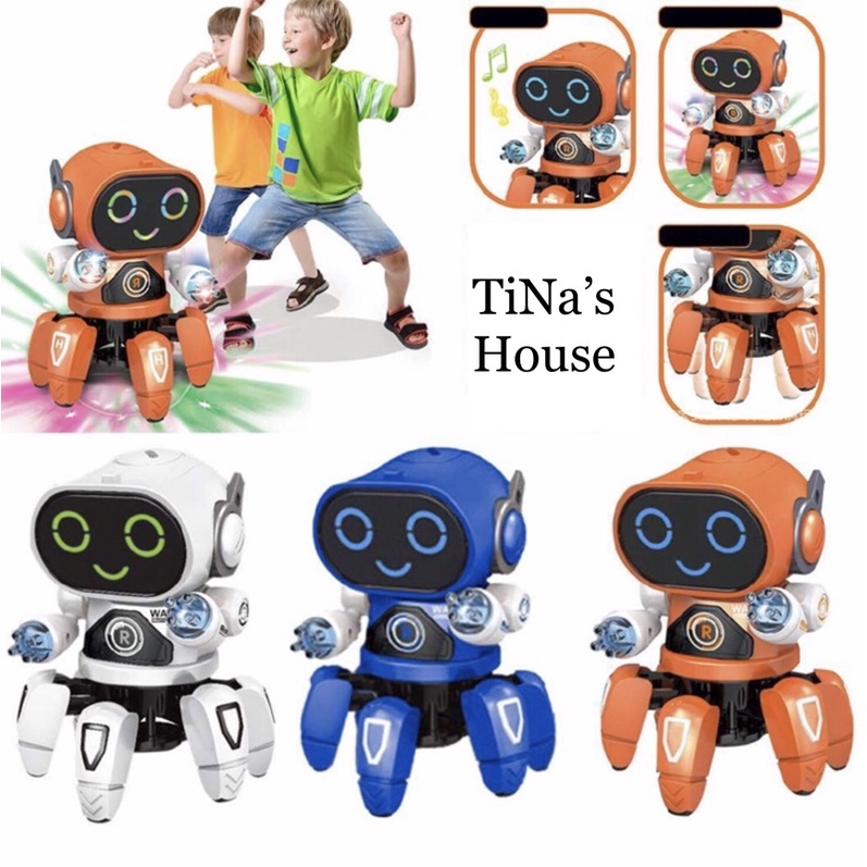 Đồ Chơi RoBot 06 Chân Robot Đồ Chơi Heo Dj Biết Nhún Nhảy, Nhạc vs Kết Hợp Đèn 07 Màu Siêu Cưng!