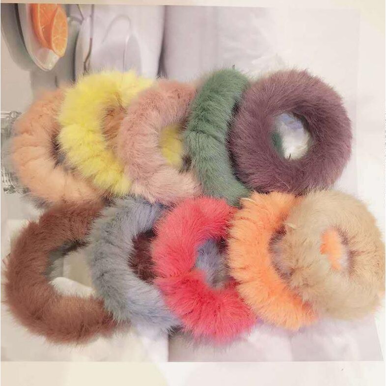 Dây cột tóc lông nhiều màu ngẫu nhiên xinh xắn thời trang cho nữ