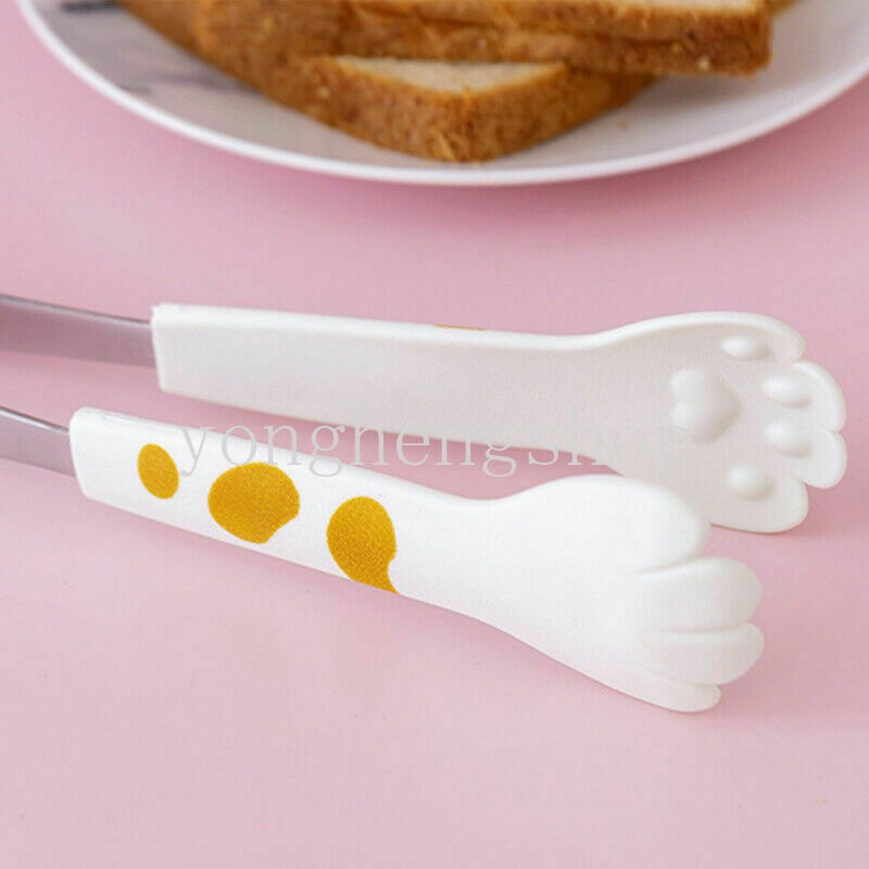 Kẹp Gắp Thức Ăn Bằng Thép Không Gỉ Hình Chân Mèo Dễ Thương