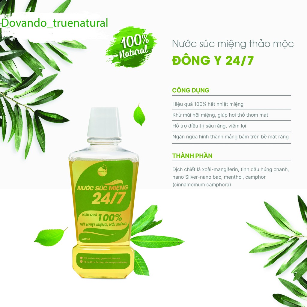 Nước súc miệng thảo mộc Đông Y-Hết nhiệt miệng,hôi miệng-Ngừa mảng bám [True Natural]