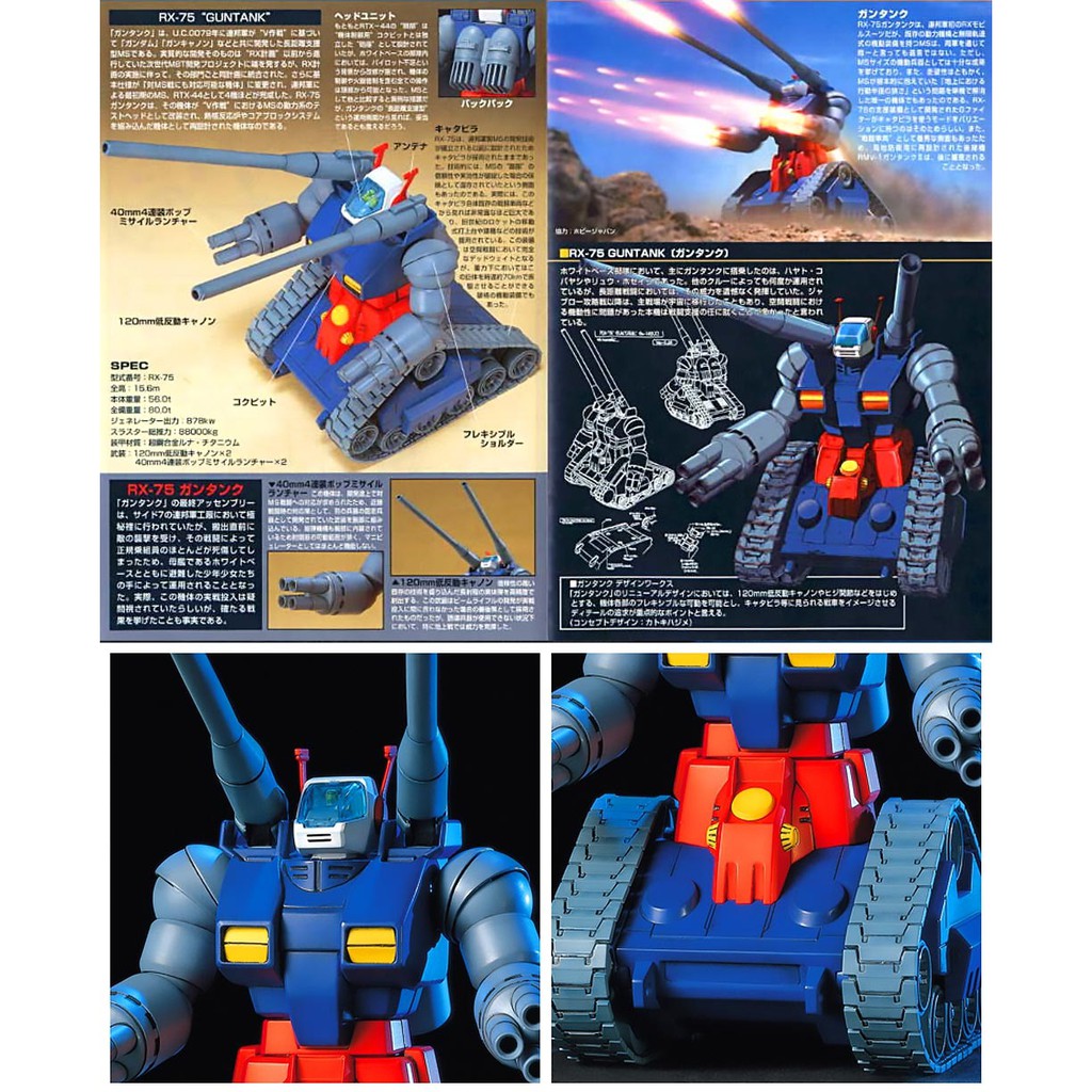 Mô Hình Gundam HG Guntank RX-75 Bandai 1/144 HGUC Đồ Chơi Lắp Ráp Anime Nhật