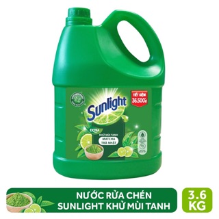Nước rửa chén Sunlight Matcha Trà Nhật chai 3.6kg (MỚI)