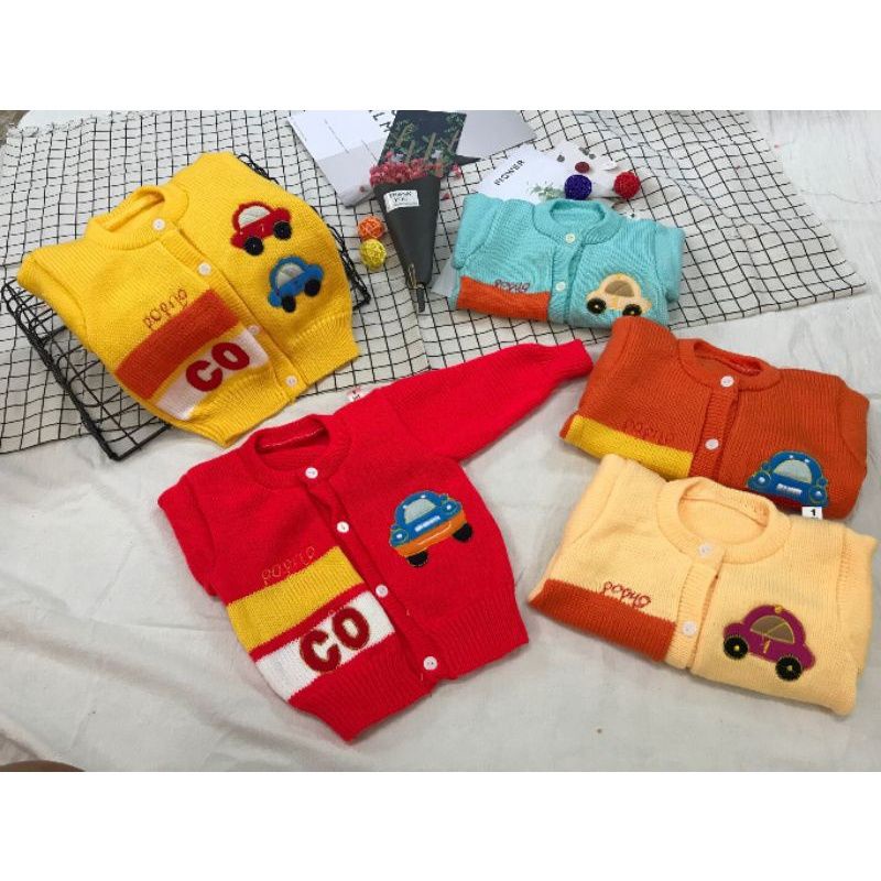 Áo Len Sơ Sinh Mẫu Ô Tô Nhiều Màu Cho Bé