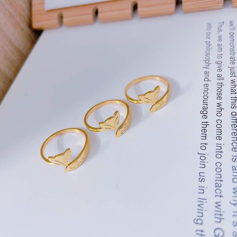 Nhẫn hồ ly titan mang không đen, không phai màu. May mắn, bình an, hạnh phúc 034.15