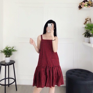 Đầm baby caro đuôi cá