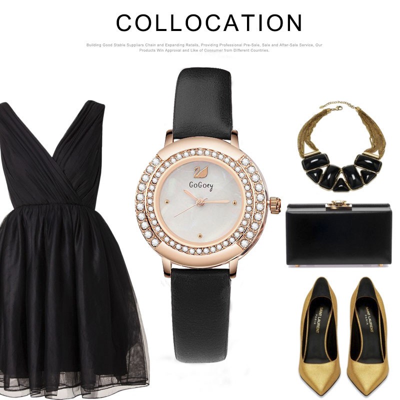 Đồng Hồ Nữ GOGOEY 291 Viền Đá Cao Cấp Chống Nước 3ATM Dây Da Trẻ Trung | BigBuy360 - bigbuy360.vn