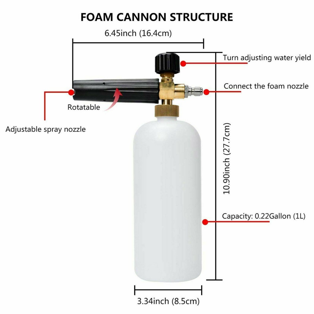 Myrongvn Bình Xịt Bọt Rửa Xe Áp Suất Cao