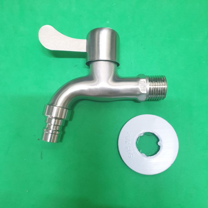 Vòi hồ inox304 không gỉ, có mỏ, xả xô , sân vườn,máy giặt, tưới cây inox 304, vòi ren 21mm L1 L2