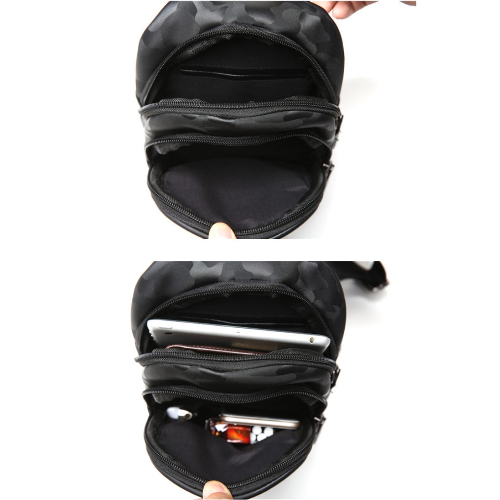 Túi đeo chéo nam thời trang túi bao tử đeo ngực vai Yourwish da pu / vải chống nước TD92