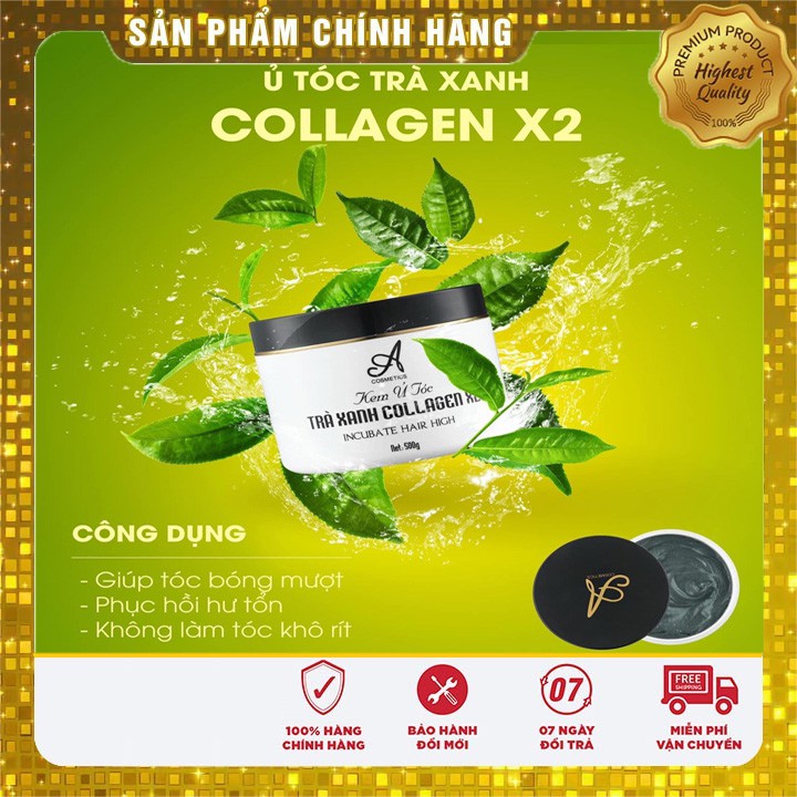 [Chính Hãng] ủ tóc trà xanh collagen x2 A cosmetics