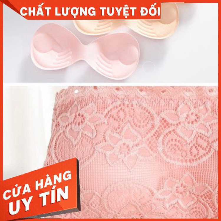 HÀNG NHẬP KHẨU -  Áo bra quây ống ren Đẹp Siêu Rẻ - Áo bra đi biển 2 dây có mút ngực mặc với croptop màu hồng, vàng, da,