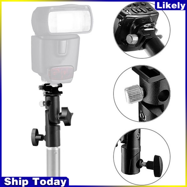 Giá Đỡ Gắn Dù / Đèn Flash Dạng Chữ E Cho Máy Ảnh DSLR