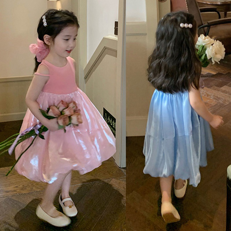 Đầm Công Chúa Mùa Hè Phong Cách Hàn Quốc Thiết Kế Mới Cho Bé Gái
