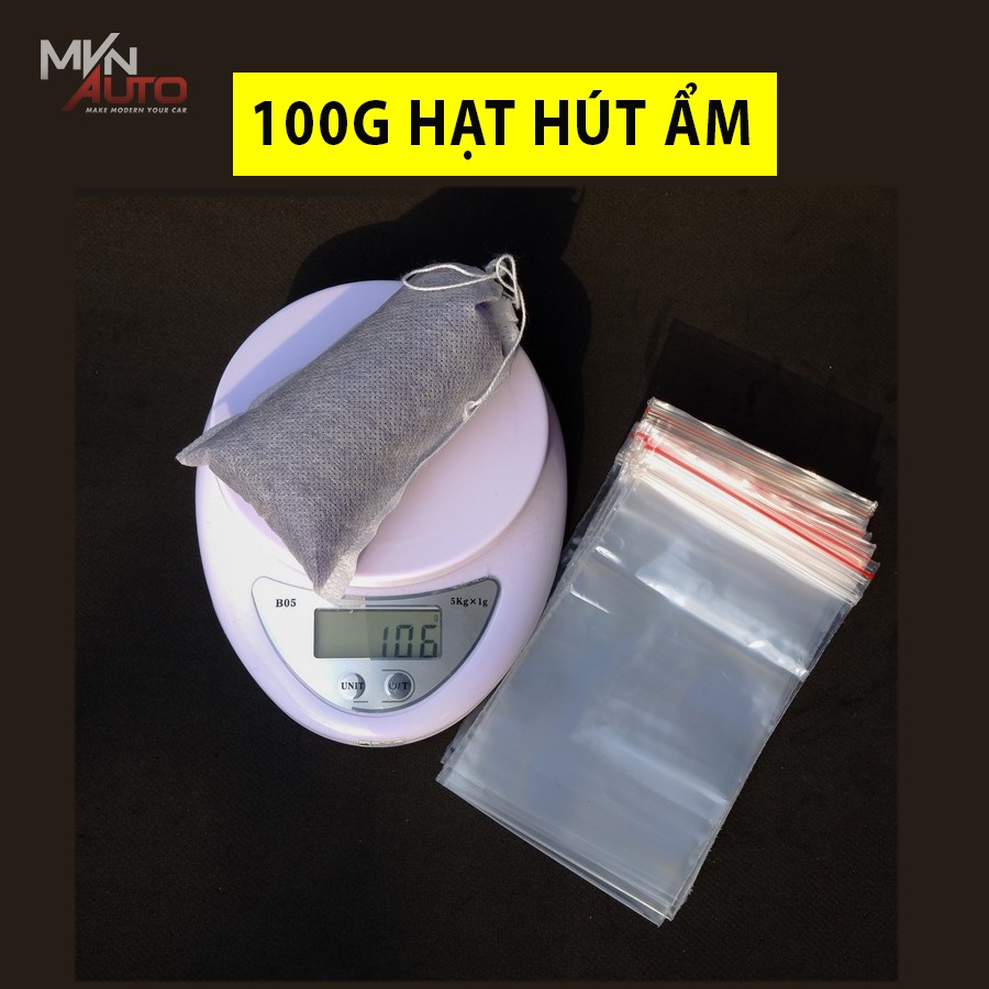 Hạt chống ẩm, hạt hút ẩm màu xanh hút nước chống ẩm kính và đèn bị động nước bên trong ô tô, tặng kèm túi giấy vải - Mvn
