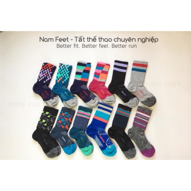 Tất Feetures Cao cổ, xuất Mỹ, chuyên dụng thể thao, siêu bền, form ôm vĩnh viễn