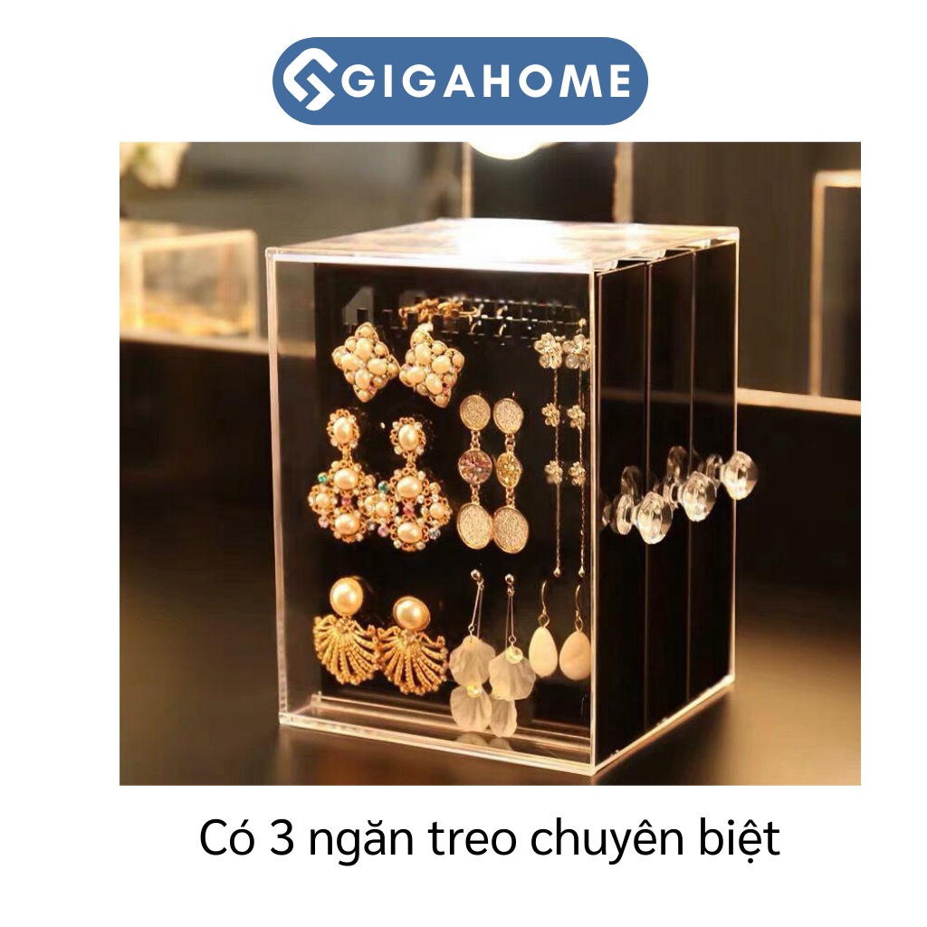 Giá Treo Khuyên Tai, Dây Chuyền GIGAHOME Kệ Đỡ Trưng Bày Trang Sức 3 Ngăn 9067