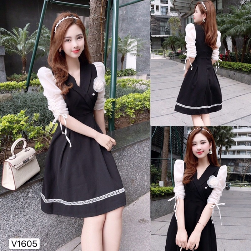 Đầm xoè phối voan (Free/big size M-2XL)