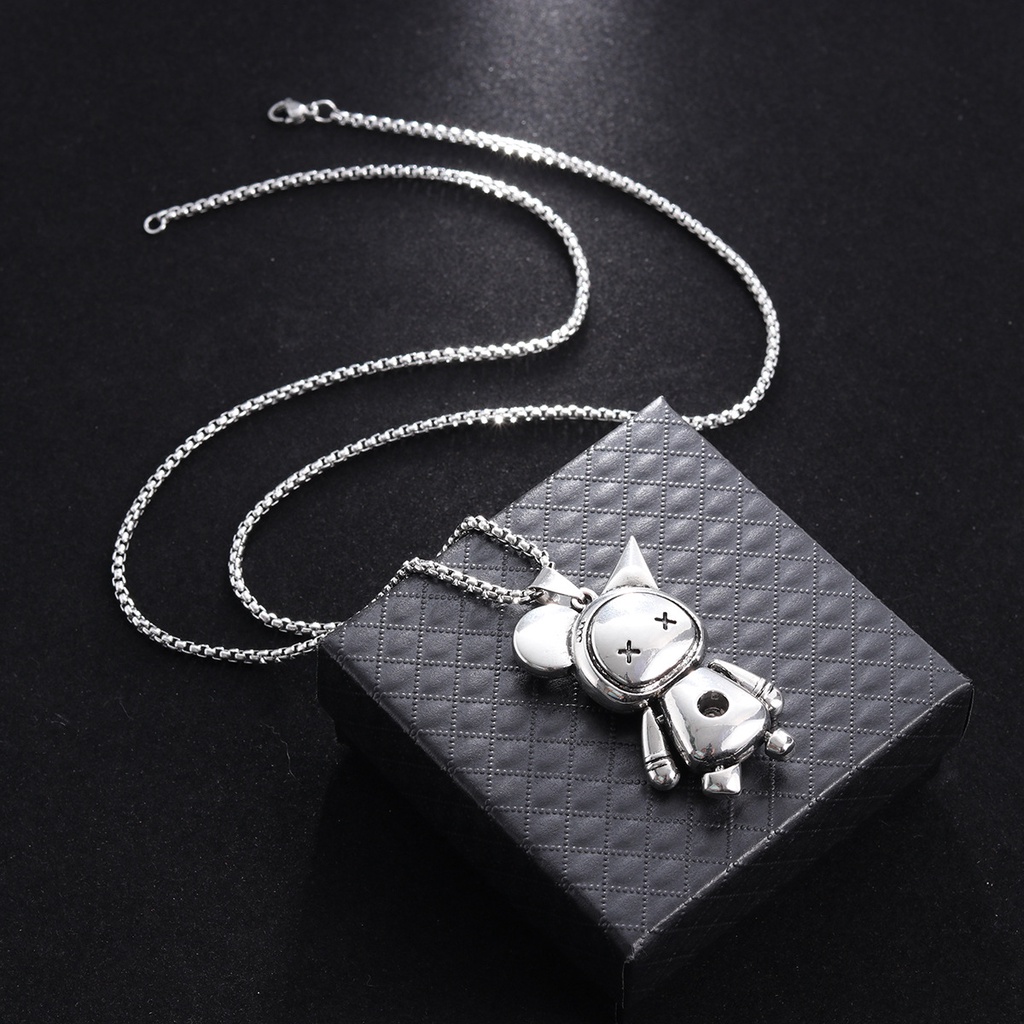 Vòng cổ nam nữ unisex dây chuyền Kuu Studio màu bạc Titan đẹp phụ kiện thời trang - Vòng cổ Benny