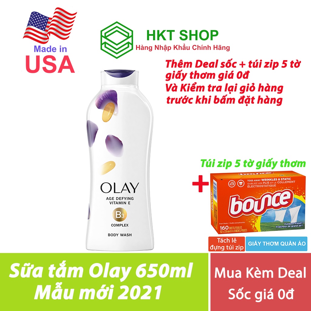 [USA] Sữa tắm Olay Age Defying Vitamin E 650ml - HKT Shop