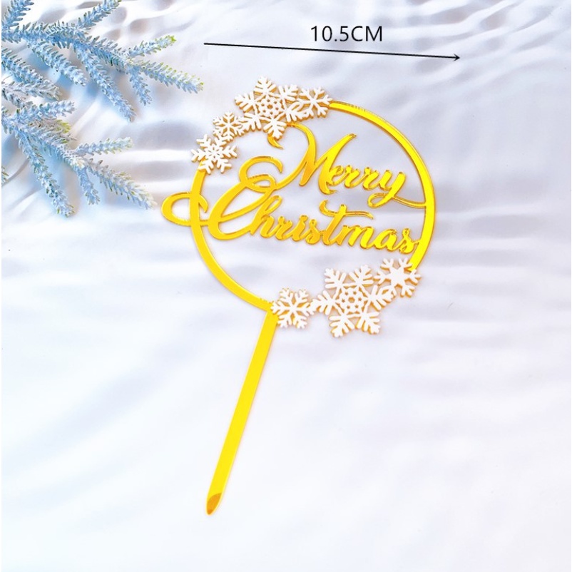 Cây Cắm Trang Trí Bánh Kem Hình Chữ Merry Christmas