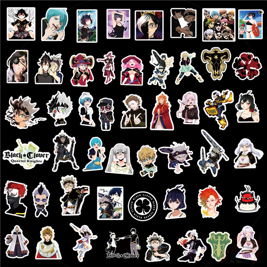 Bộ 50 cái decal dán trang trí hình anime Asta Noell Silva trong anime chống nước DIY