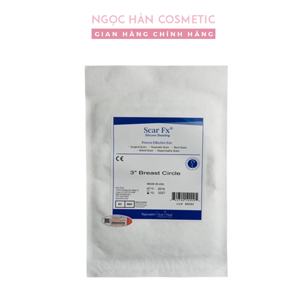 Miếng dán mờ sẹo Rejuvaskin Scar FX 3″ Breast Circle sau phẫu thuật ngực