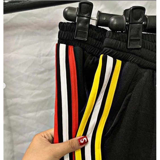 [Ảnh Thật] QUẦN UNISEX 3 LINES VÀNG X TRẮNG CHO CẢ NAM VÀ NỮ