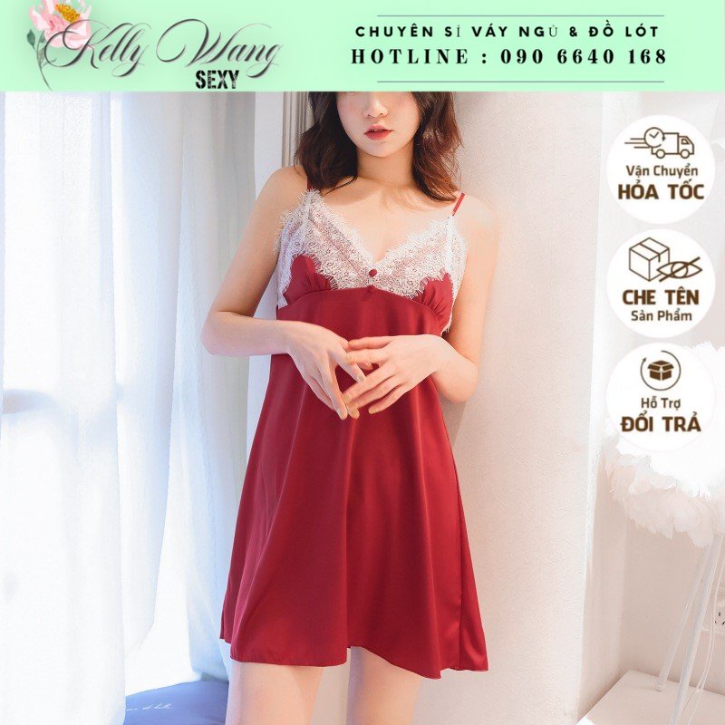 SX118 - Váy ngủ lụa sexy  quyến rũ - (SX149) KELLY WANG