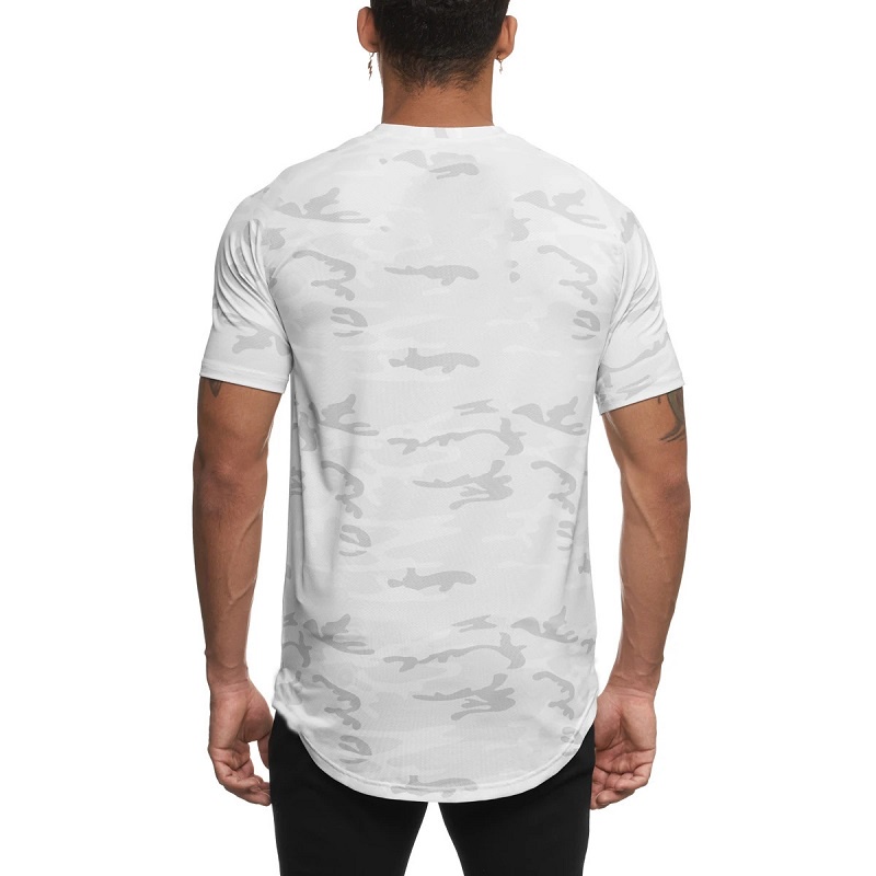 M-3XL áo thun nam camouflage round neck sports fitness t-shirt men quick-drying breathable training short sleeved tshirt