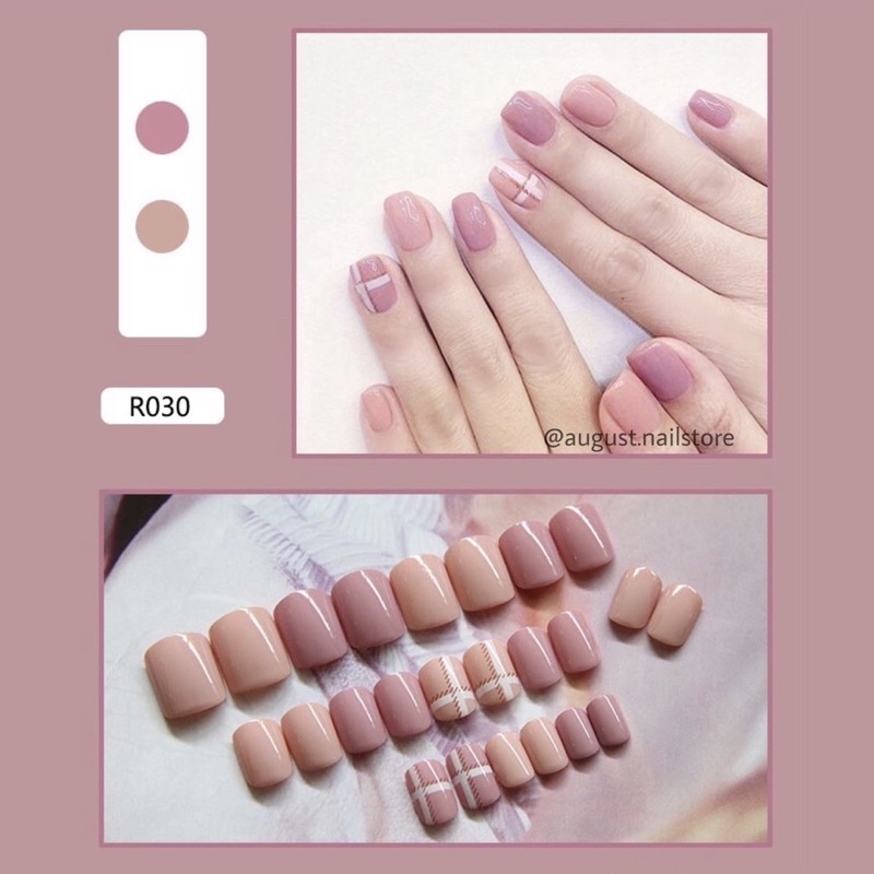 Mã R001 - R050 Set 24 móng tay giả kèm keo dán