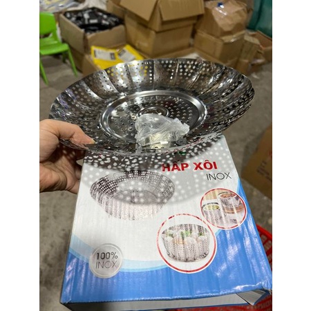 RỔ HẤP xoè inox - hấp thức ăn xếp gọn