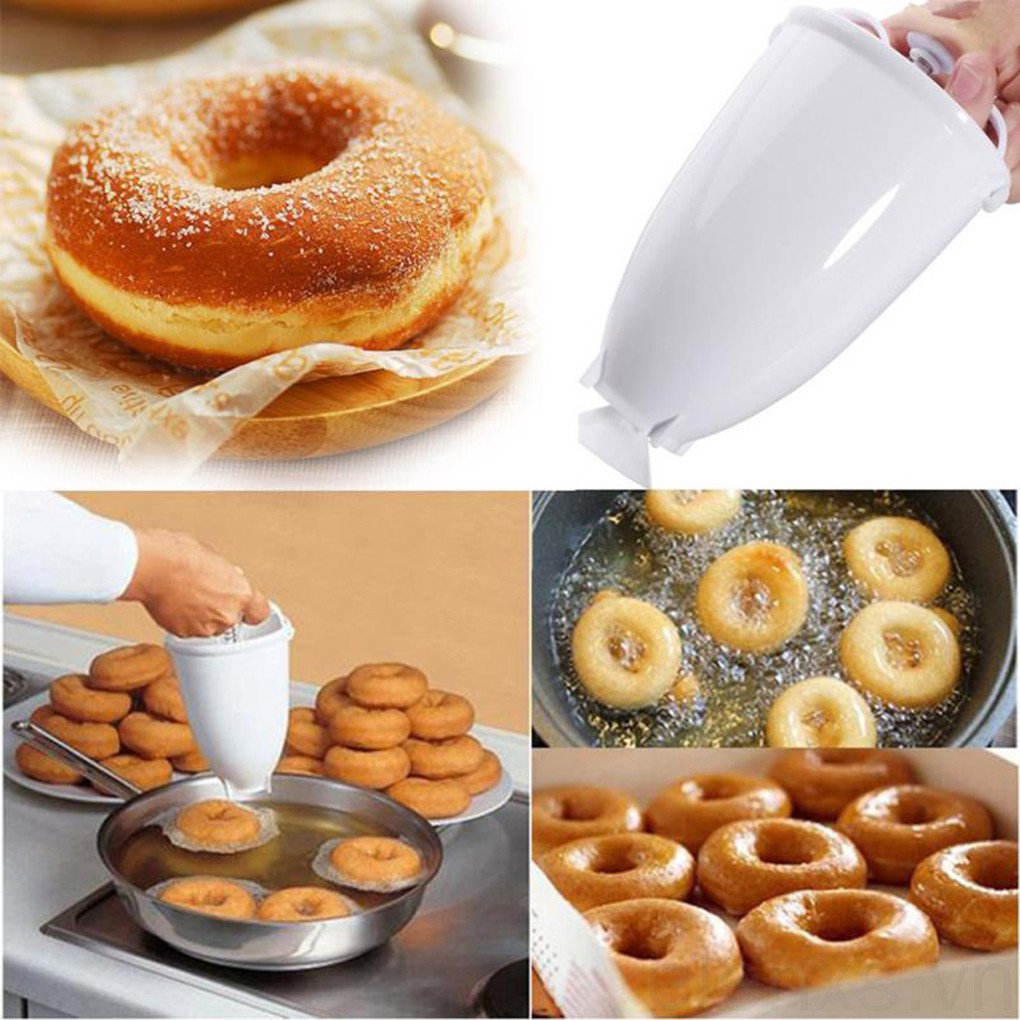 Dụng cụ tự làm bánh donut chất liệu nhựa màu sứ dùng trong nhà bếp